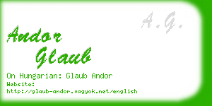 andor glaub business card